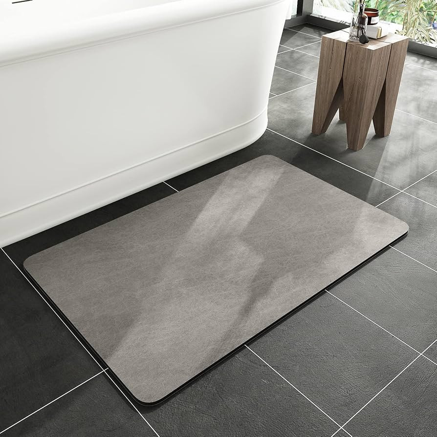 MontVoo-Bath Mat Rug-Rubber Non Slip Quick Dry Super Absorbent Thin Bathroom Rugs Fit Under Door-... | Amazon (US)