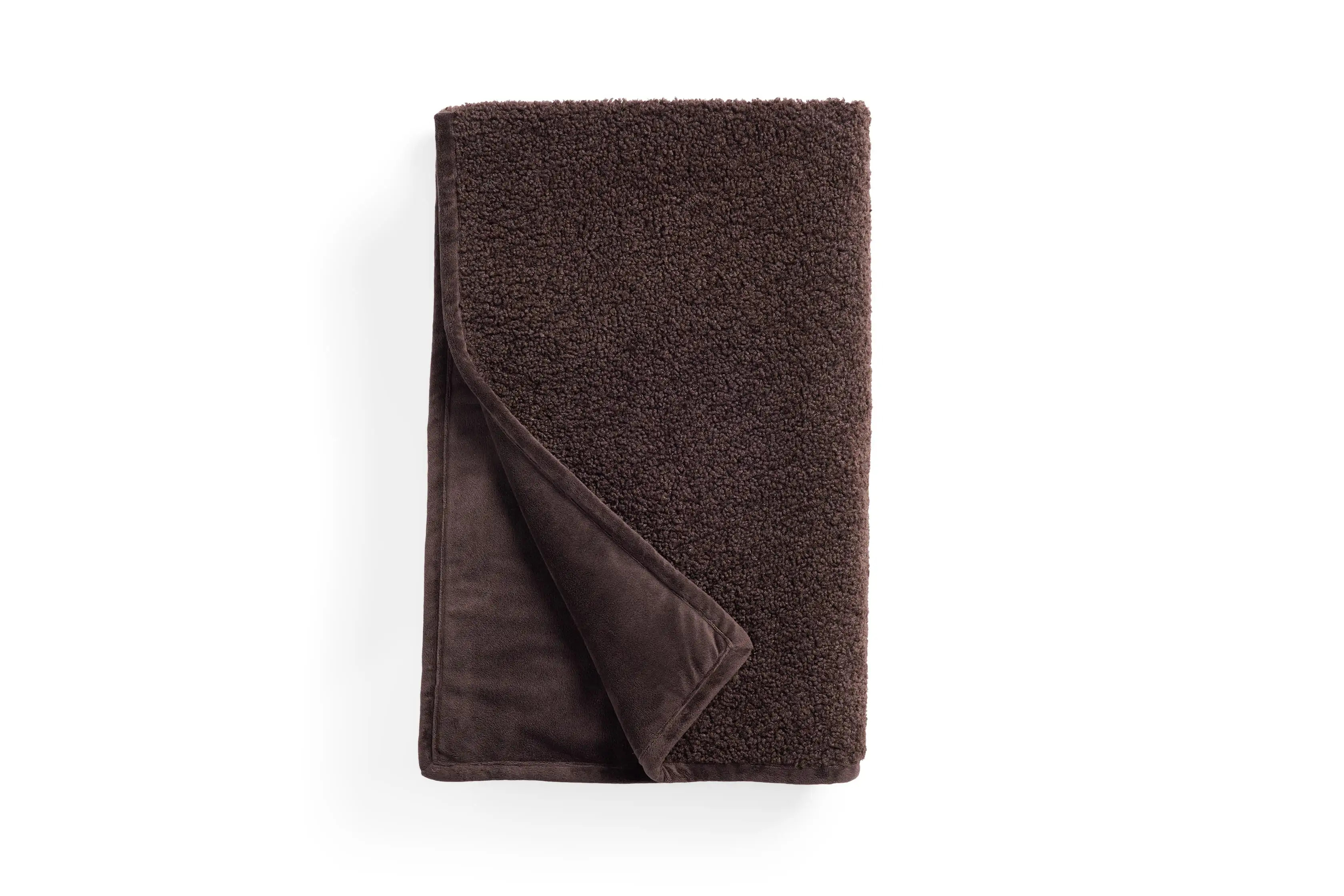 Faux Fur Sherpa Throw in Brown | Arhaus