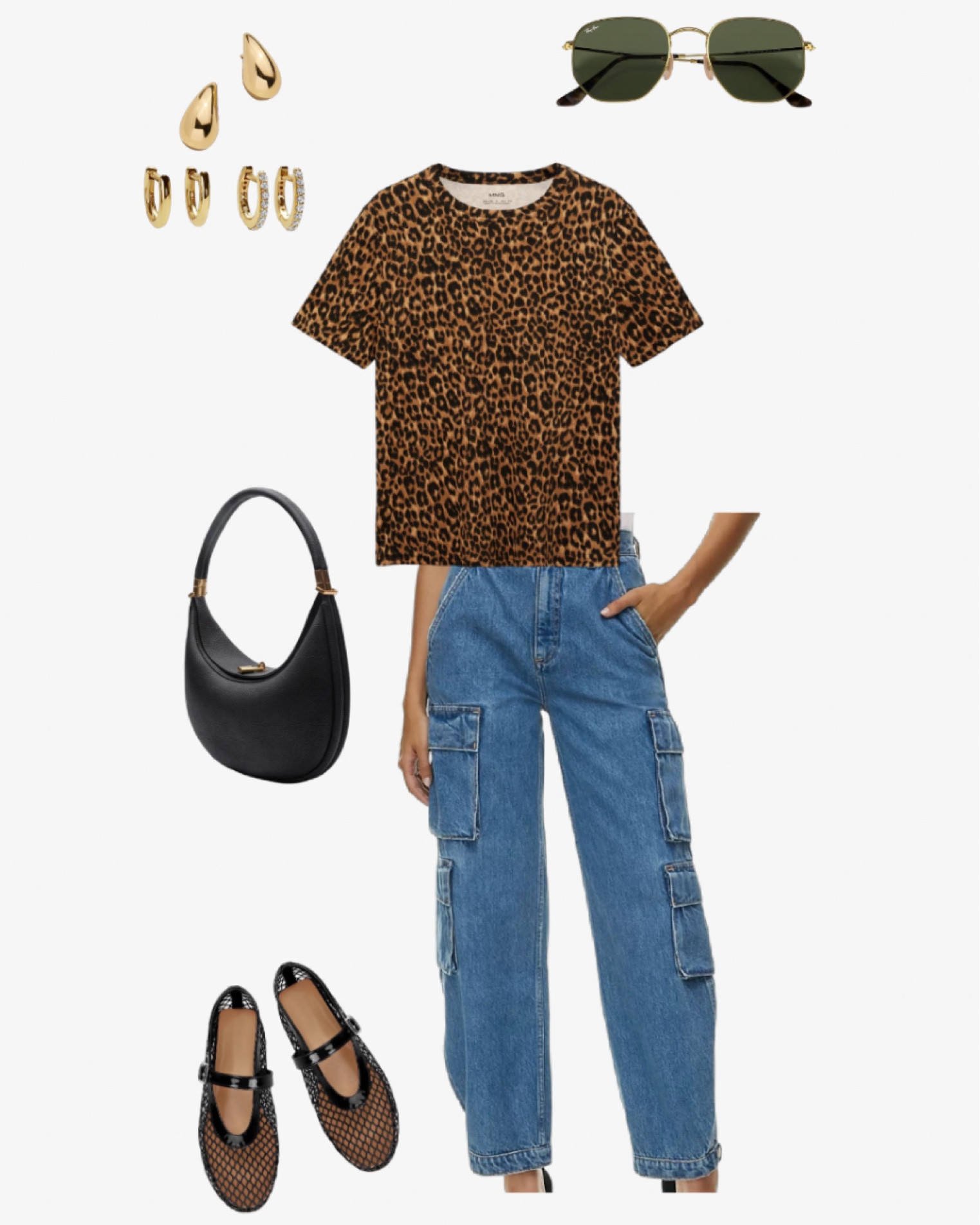 Fall transition outfit - add that animal print flare to your favorite cargo jeans 🐾

Animal print, leopard print, mesh flats, ballet flats, ballet shoes, fall outfit, sunglasses, cargo denim, cargo jeans