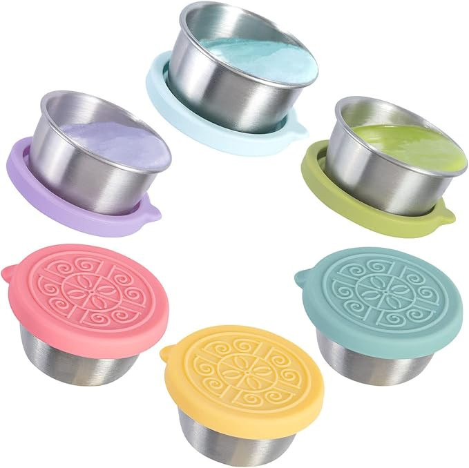 Salad Dressing Container To Go, 6x1.6oz Dressing Sauce Containers for Lunch Box, Stainless Steel ... | Amazon (US)