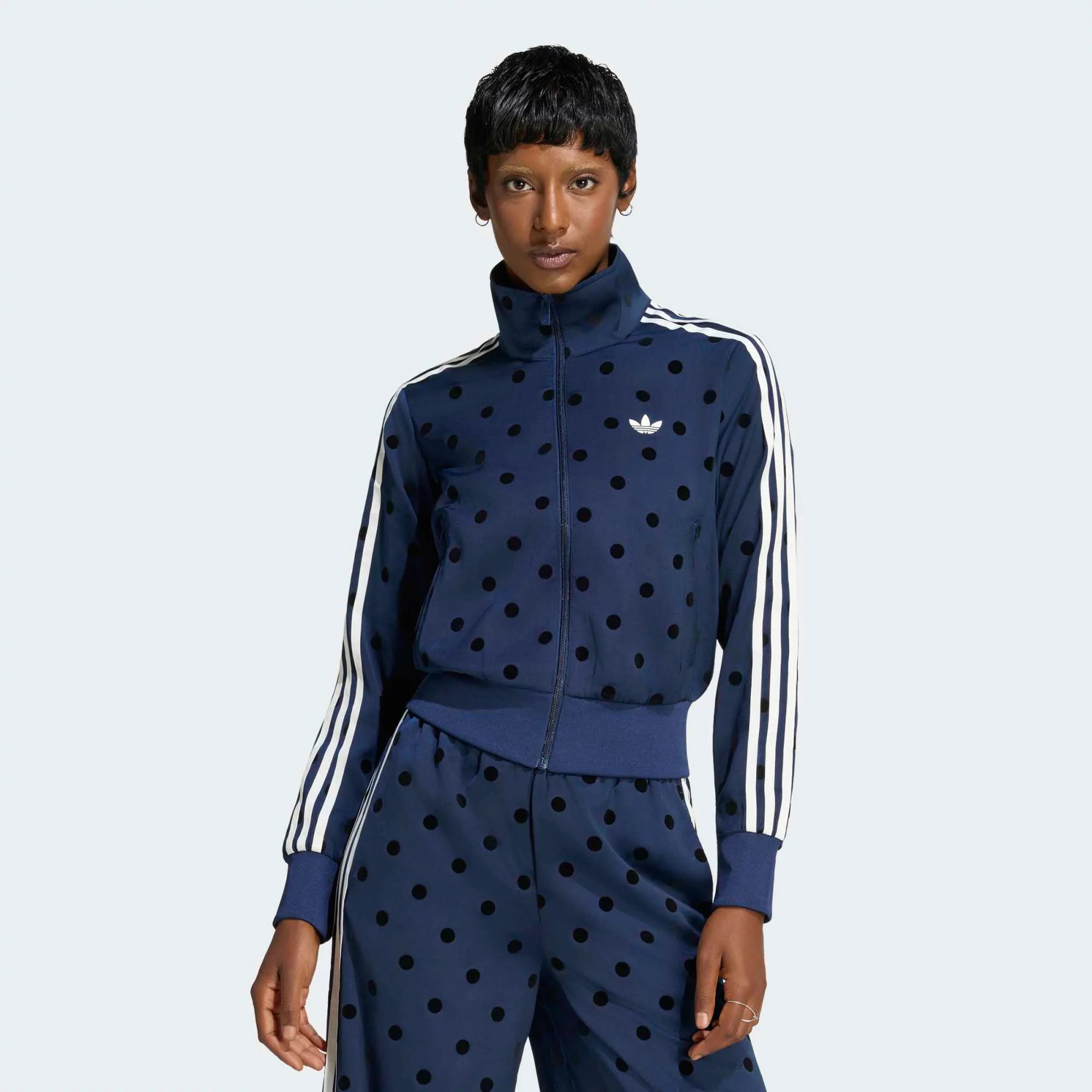 adidas Originals Women's Satin Polka Dots Track Top, Medium, Night Indigo/Black | DICK'S Sporting Goods