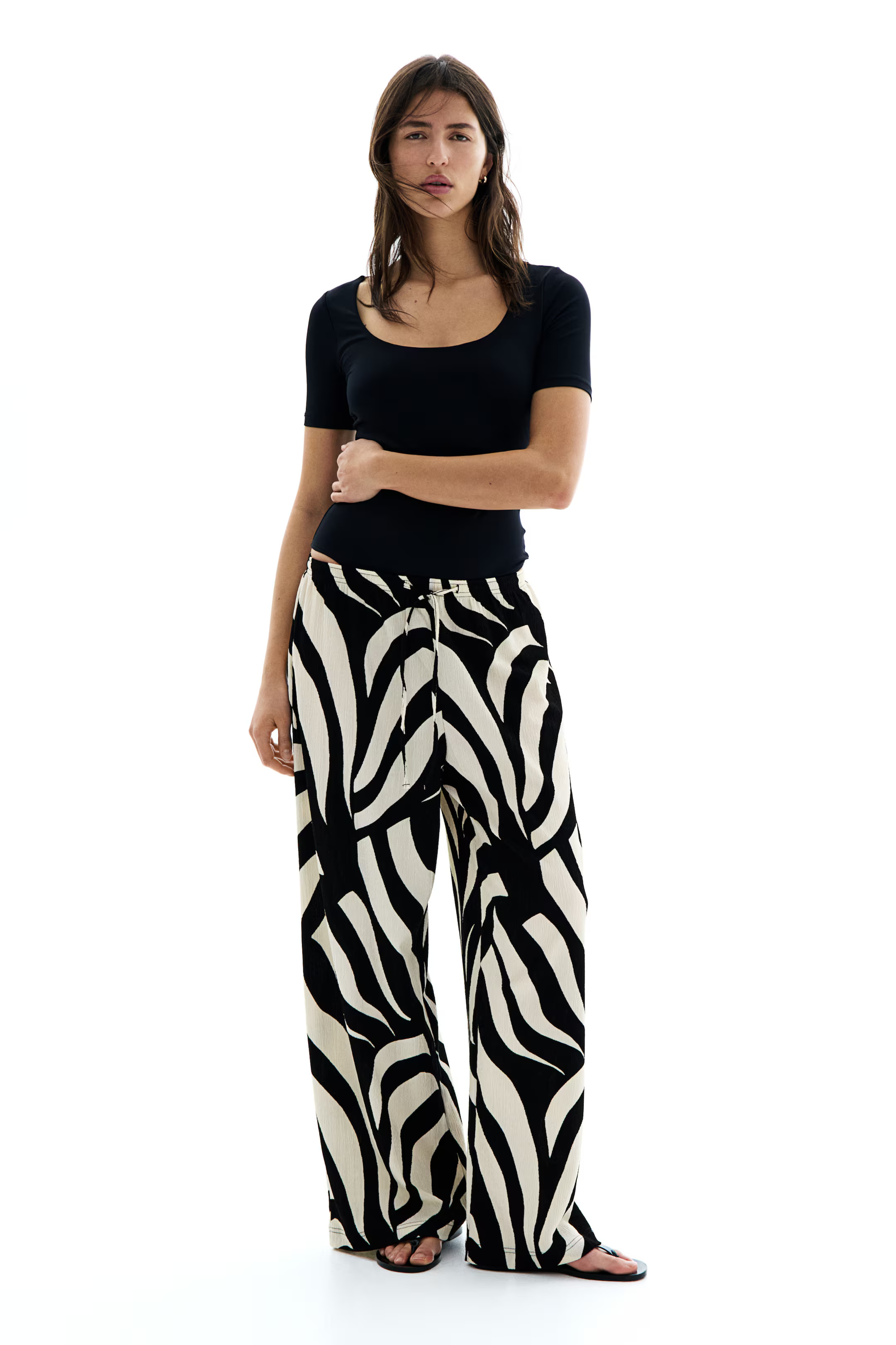 Textured Jersey Drawstring Pants | H&M (US + CA)
