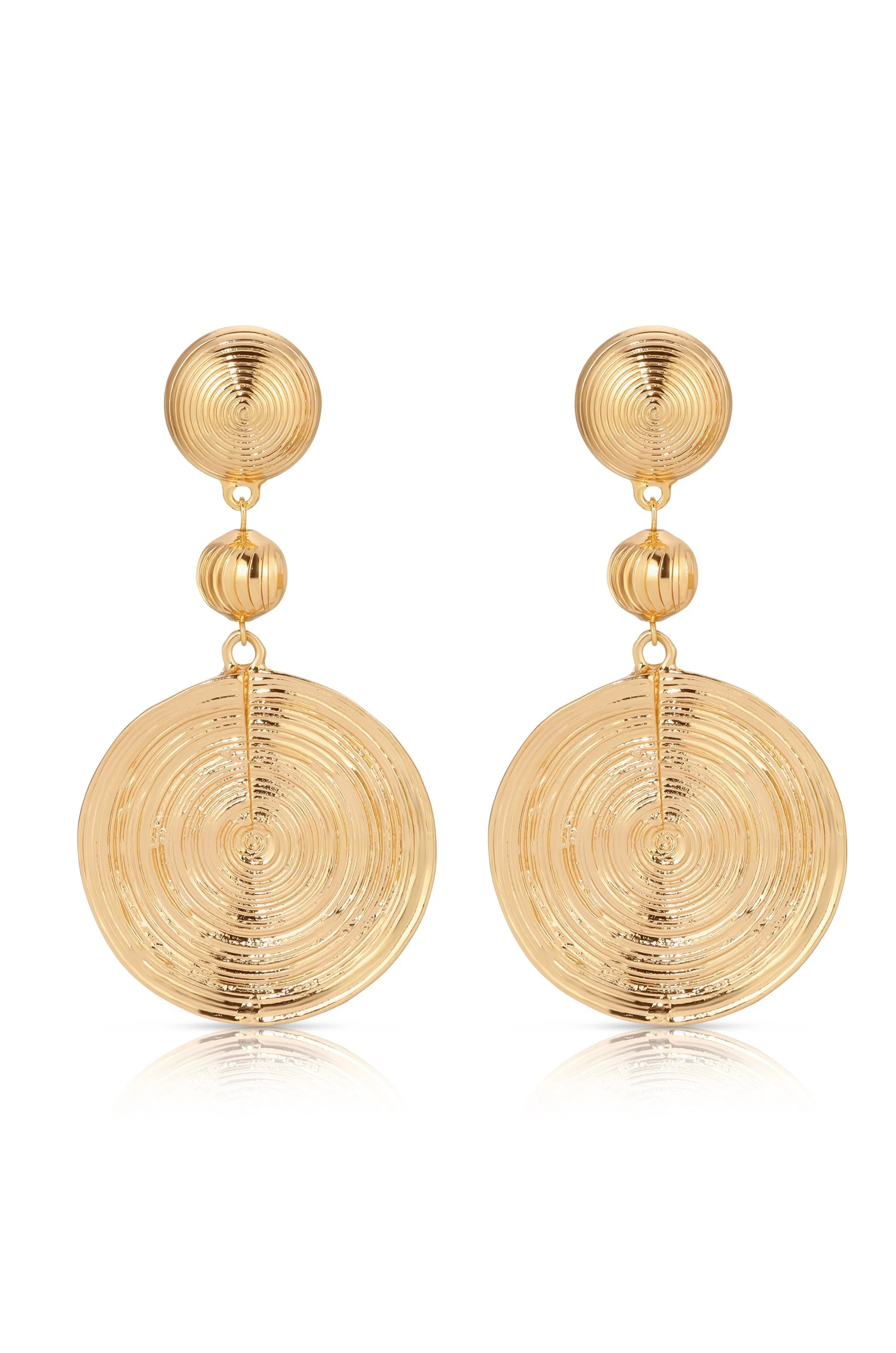 Textured Disc Statement Earrings | Ettika