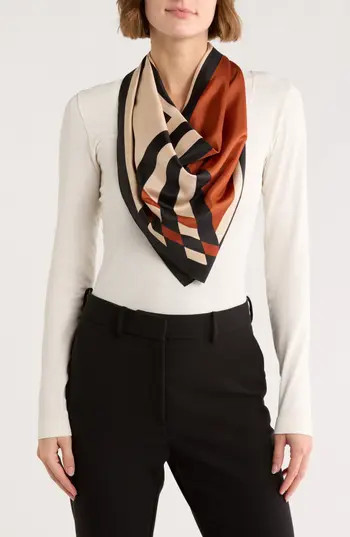 BCBGeneration Diamond Geometric Square Scarf in Cognac at Nordstrom Rack | Nordstrom Rack