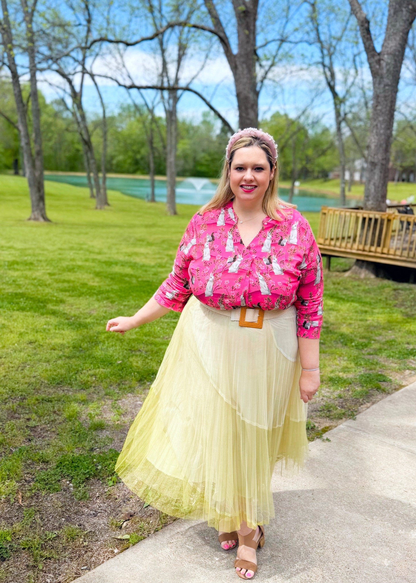 Easter 2026 fit 🐰 I always love a tulle skirt and this fun color is perfect for spring. I plan on wearing this on repeat all season. Wearing the 16/18 in these pieces 

#LTKPlusSize #LTKmomlife #LTKootd