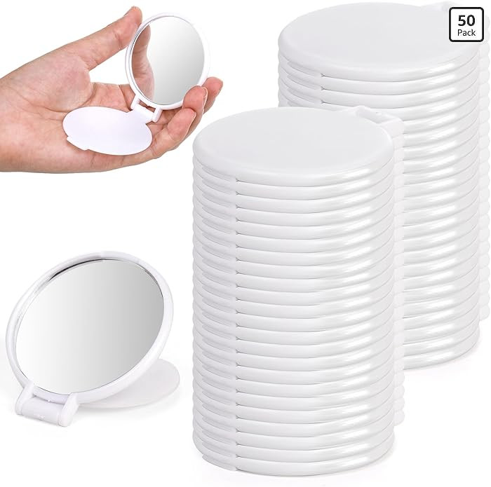 ZOOFOX 50 Pieces Compact Mirror Bulk, Round Makeup Mirror for Purse, Mini Folding Mirror for Wome... | Amazon (US)