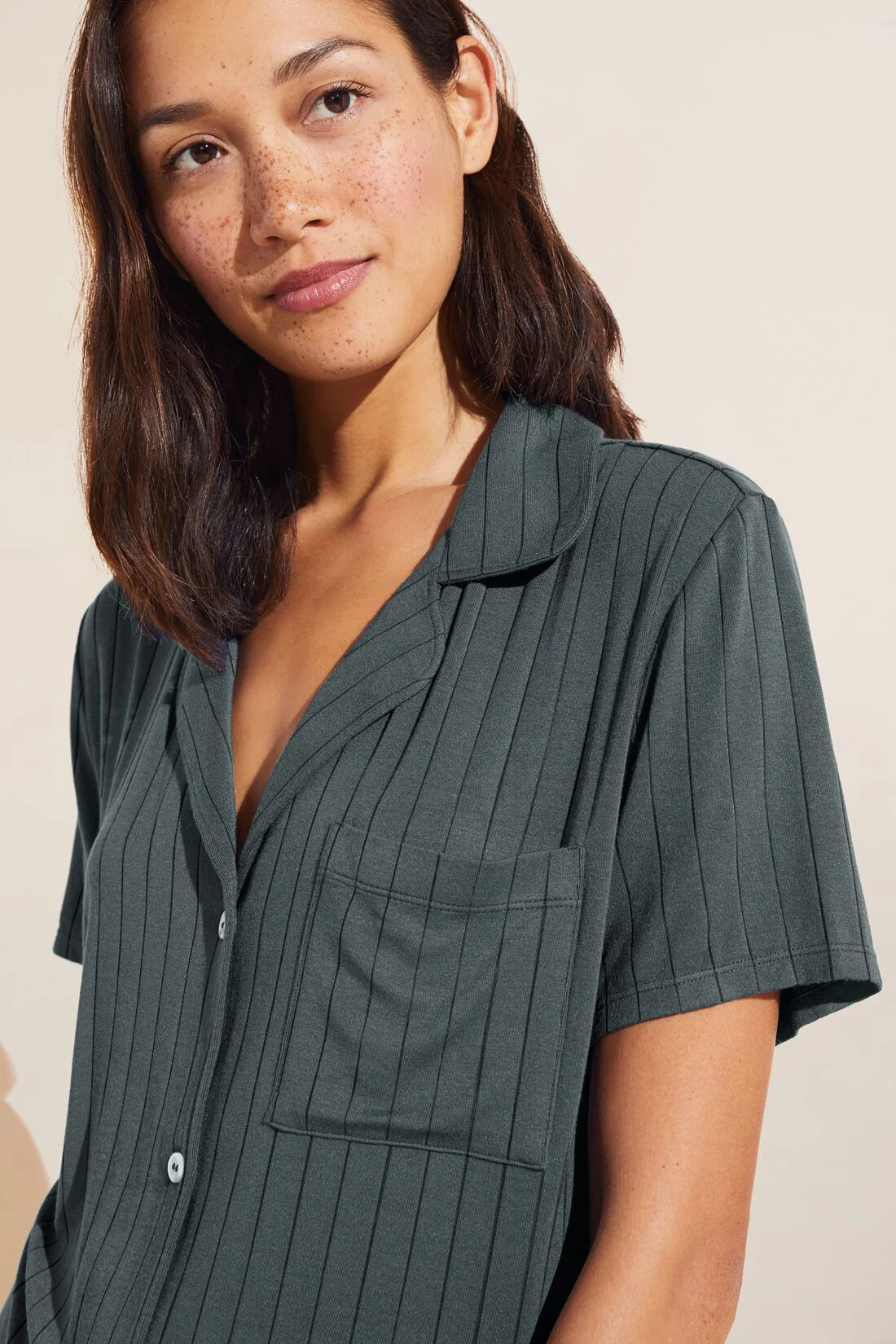 Gisele TENCEL™ Modal Rib Relaxed Short PJ Set - Kelp | Eberjey