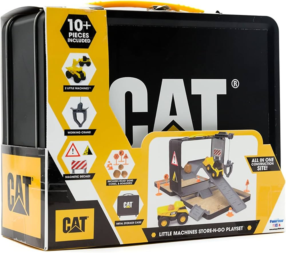 CAT Construction Toys, Store N Go Construction Playset with Travel Case, Ages 3+, 2 Little Machin... | Amazon (US)