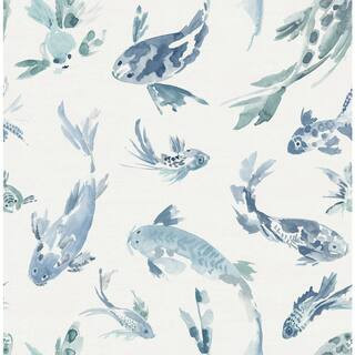 Koi Blue Fish Wallpaper | The Home Depot