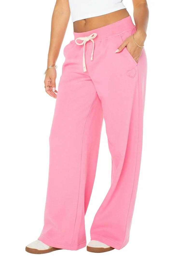 Celebrity Pink Women's and Women's Plus Wide Leg Sweatpants, Sizes XS-4X | Walmart (US)