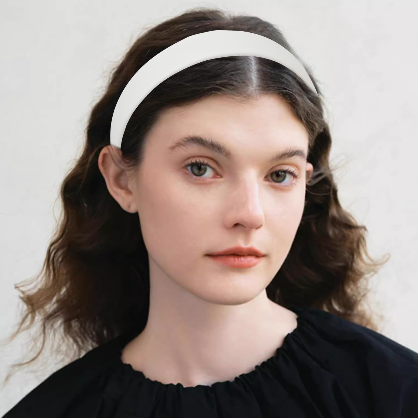 Amazon.com : Semato White Headband 1 Inch PU Leather Headband for Women and Girls Non-Slip Hair Bands Hair Accessories : Beauty & Personal Care | Amazon (US)