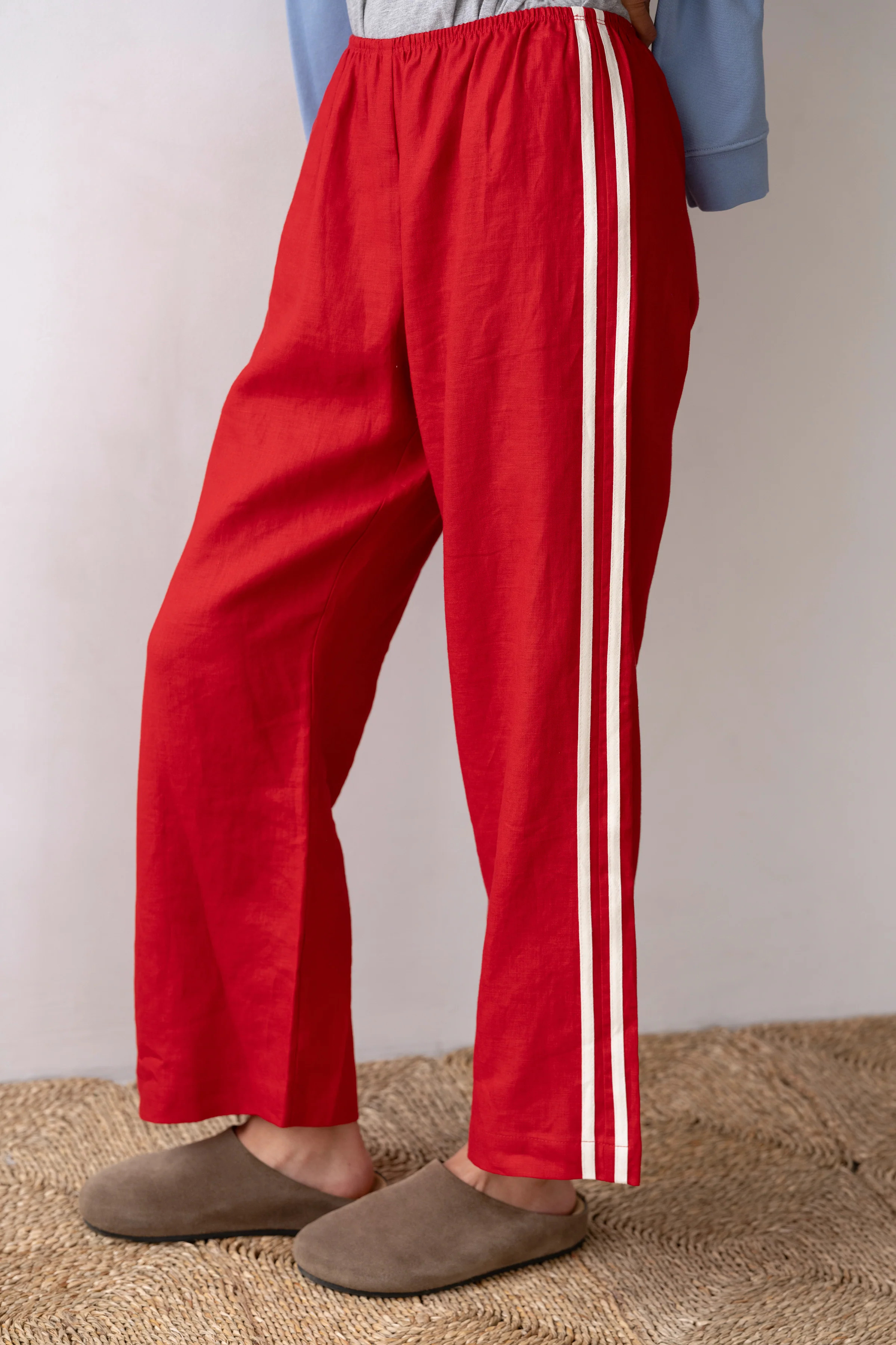 Pre-Order The Linen Crop Stripe Pant | DONNI.