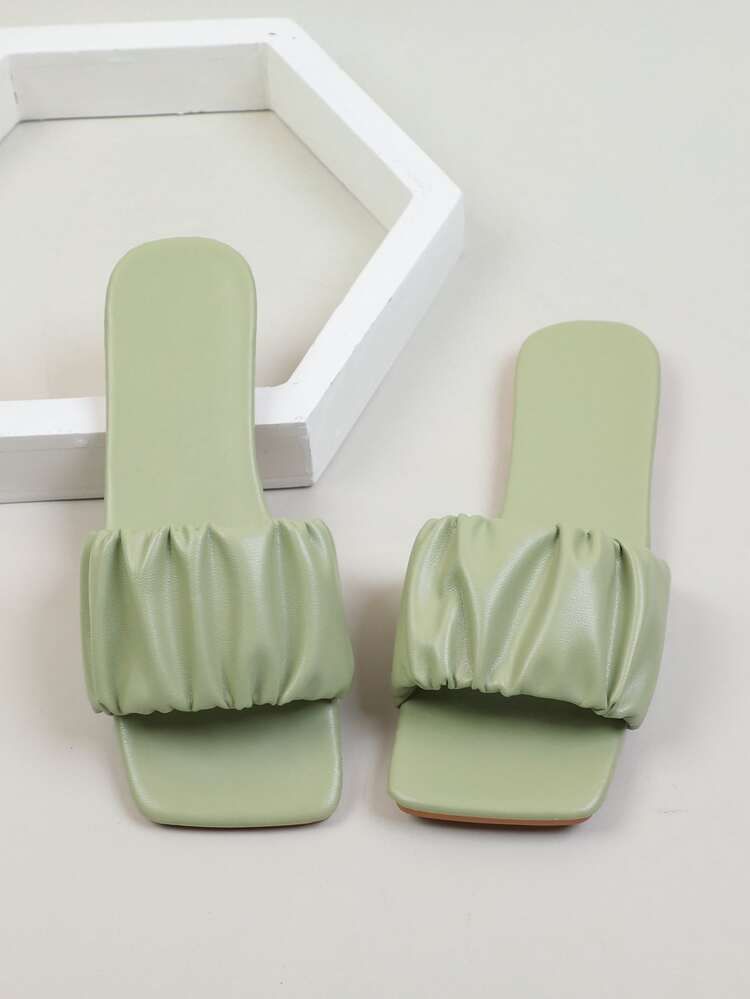New
     
      Minimalist Ruched Slide Sandals | SHEIN