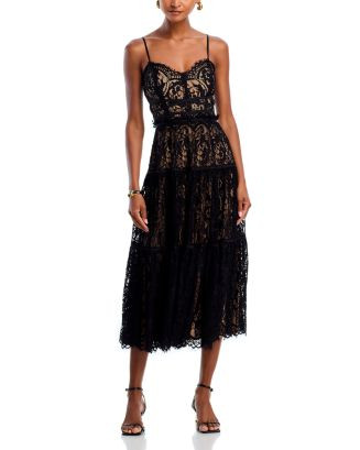 AQUA Lace Cocktail Midi Dress - Exclusive   | Bloomingdale's Women | Bloomingdale's (US)