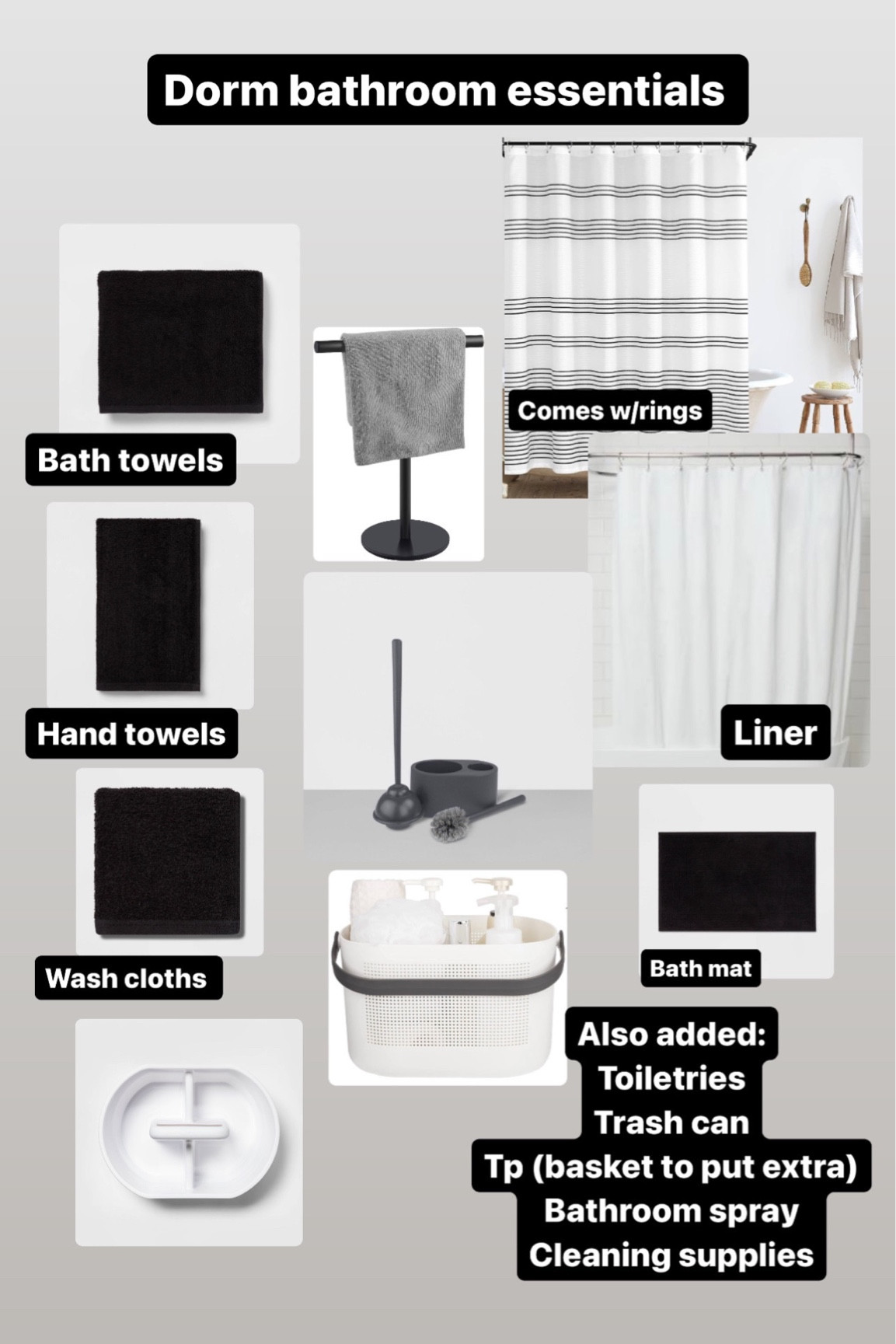 Dorm bathroom essentials 

#LTKhome #LTKBacktoSchool