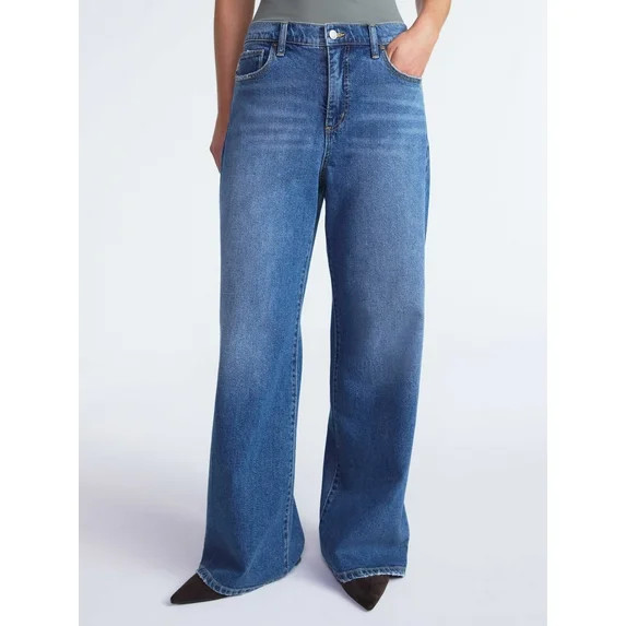 Scoop Women’s and Women’s Plus Baggy Wide Leg Jeans, Sizes 0-26 | Walmart (US)