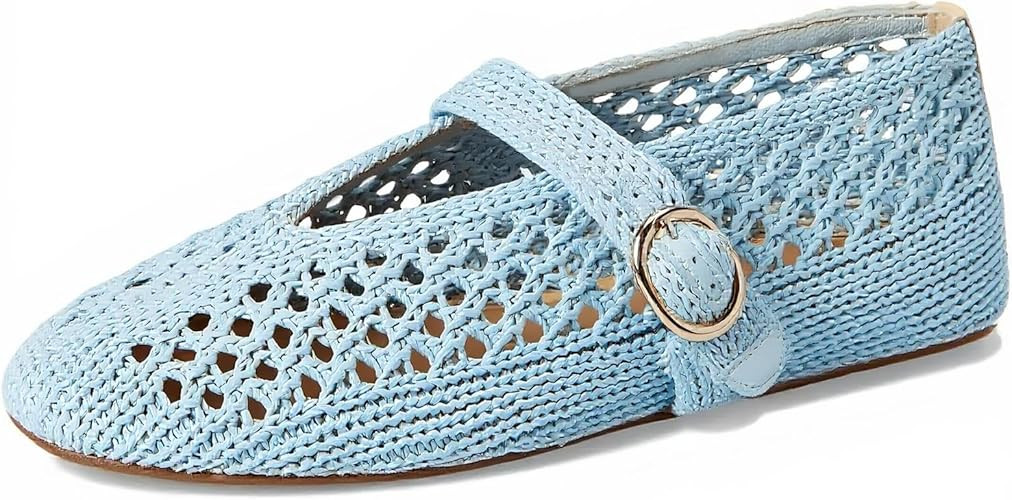 Woven Ballet Flats Women Mesh Raffia Flats Round Toe Mary Janes Comfortable Ballerina Flat Shoes | Amazon (US)