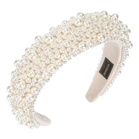 Fashion Headbands For Women s Hair White Pearl Headbands For Girls Black Padded Headband Beading Pea | Walmart (US)