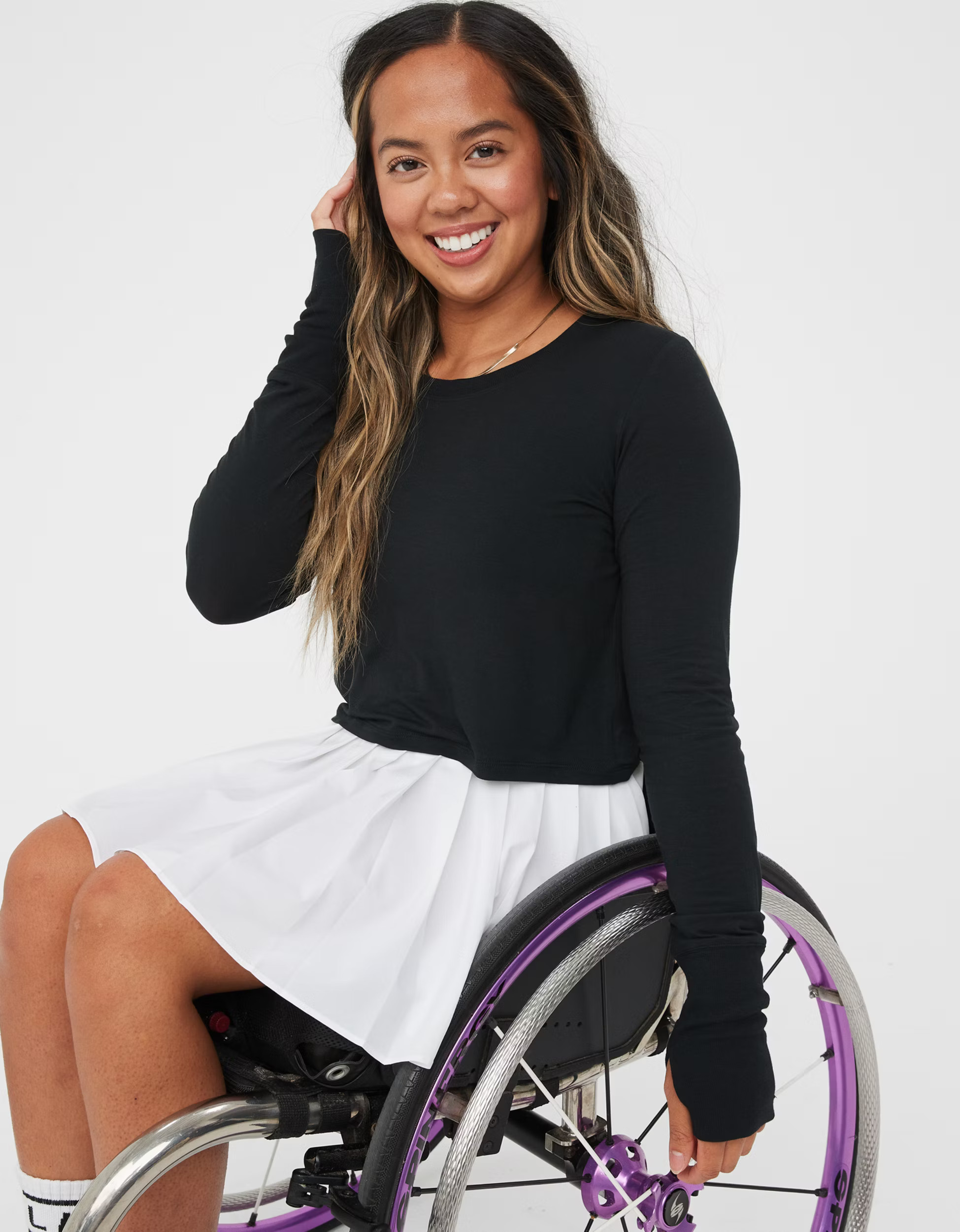 OFFLINE by Aerie Thumbs Up Crop Long Sleeve | Aerie