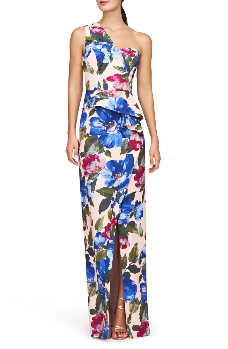 Laurel Floral One-Shoulder Gown | Nordstrom