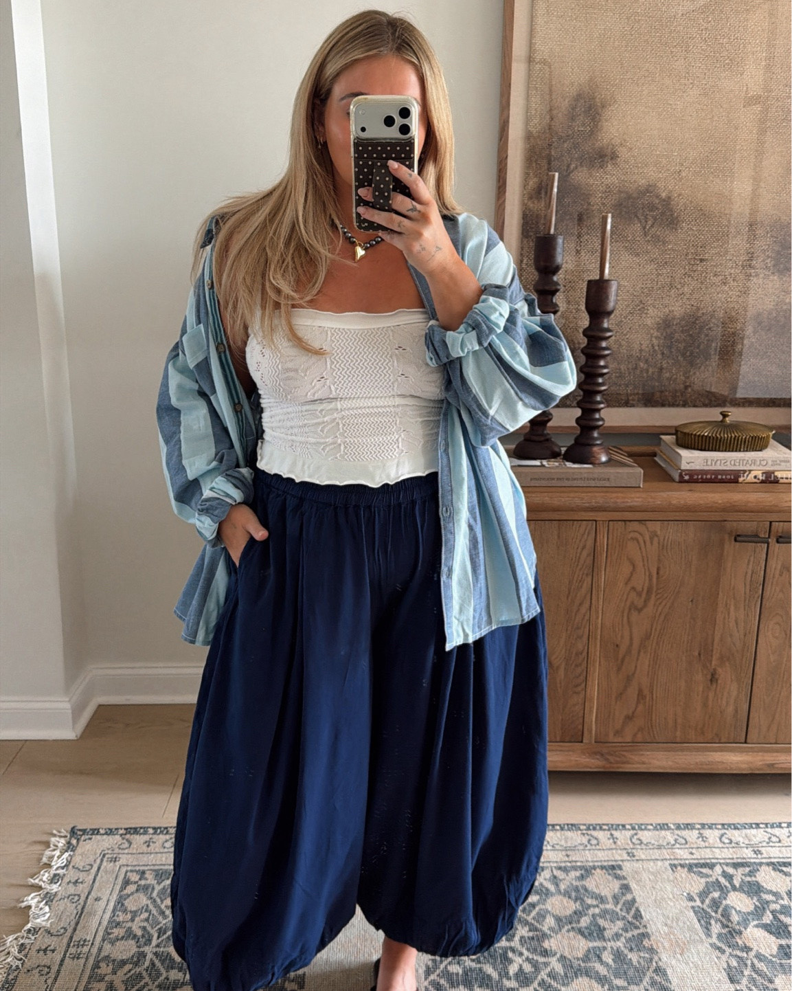 Free people summer fit🩵 I got a large in everything but could probably do an XL in the pants while postpartum

#LTKMidsize #LTKootd #LTKmomlife
