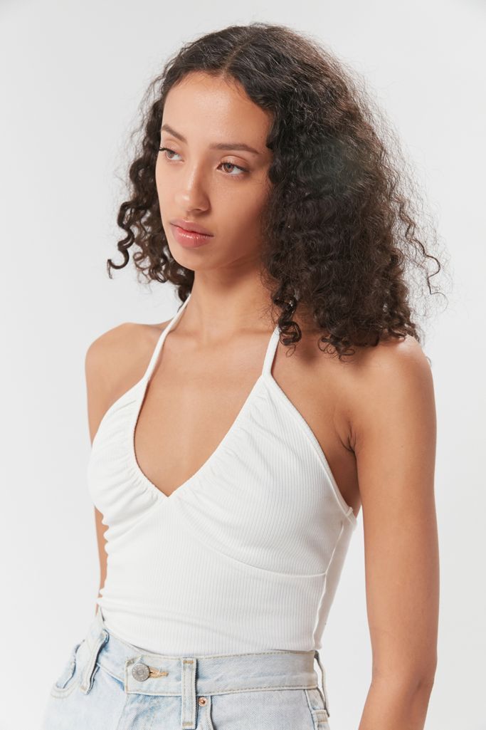 UO Ribbed Cropped Halter Top | Urban Outfitters (US and RoW)