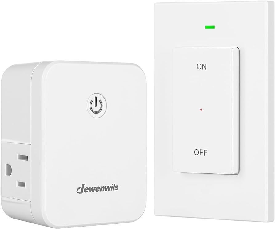 DEWENWILS Remote Control Outlet, Wireless Light Switch with 2 Side Outlets, 100 FT Range Remote O... | Amazon (US)