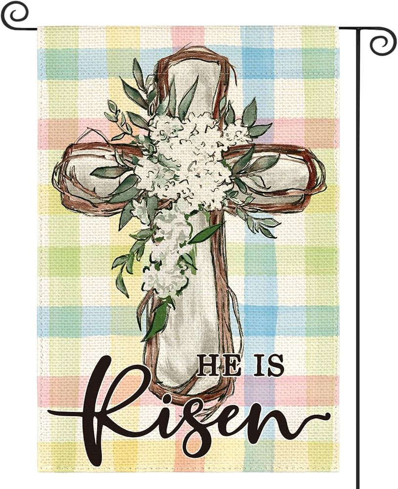 AVOIN colorlife He Is Risen Easter Garden Flag 12x18 Inch Double Sided Outside, Colorful Buffalo ... | Amazon (US)