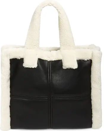 Stand Studio Medium Lolita Faux Shearling & Faux Leather Tote | Nordstrom | Nordstrom