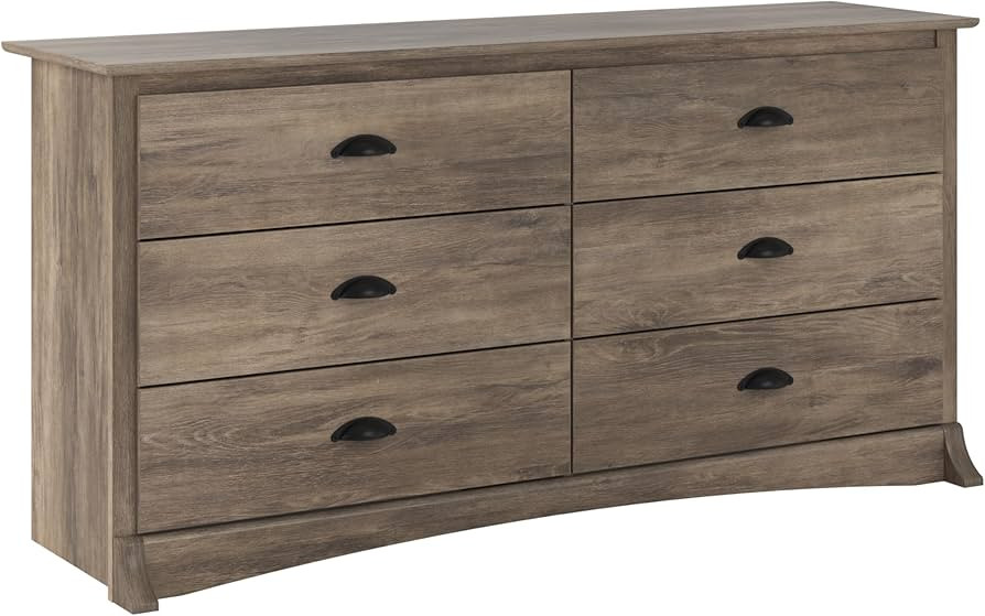 Prepac Salt Spring Bedroom Furniture: Gray Double Dresser for Bedroom, 6-Drawer Wide Chest of Dra... | Amazon (US)