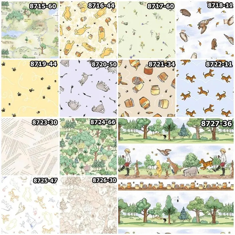 Winnie the Pooh 100% Cotton Fabrics by Studio E! 13 Styles - Etsy | Etsy (US)