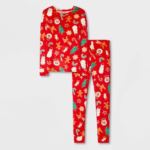 Girls' Christmas Cookie Pajama Set - Cat & Jack™ Red | Target