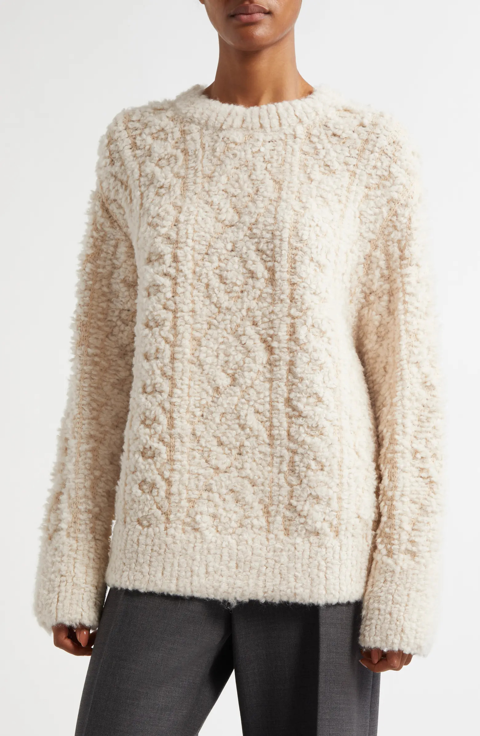 Vince Oversize Bouclé Wool & Alpaca Blend Crewneck Sweater | Nordstrom | Nordstrom