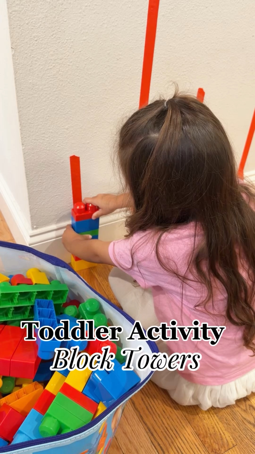 Comment BLOCKS and I’ll send you everything I used for this activity! 🧱✨

This simple block activity kept my daughter engaged while sneaking in so many learning opportunities! I placed strips of painter’s tape on the wall at different heights and challenged her to build towers that matched each line. She loved checking, adjusting, and building again until they were just right! 😊

💛 Works on:
• Measurement and comparison
• Problem-solving skills
• Fine motor development
• Spatial awareness
• Concentration and persistence

The best activities are often the simplest ones! All you need are blocks, painter’s tape, and a little wall space for a fun learning challenge your toddler or preschooler will love. 🙌

Save this idea for later and don’t forget to comment BLOCKS for the supplies! 🧱💕

#LTKBaby #LTKKids #LTKmomlife