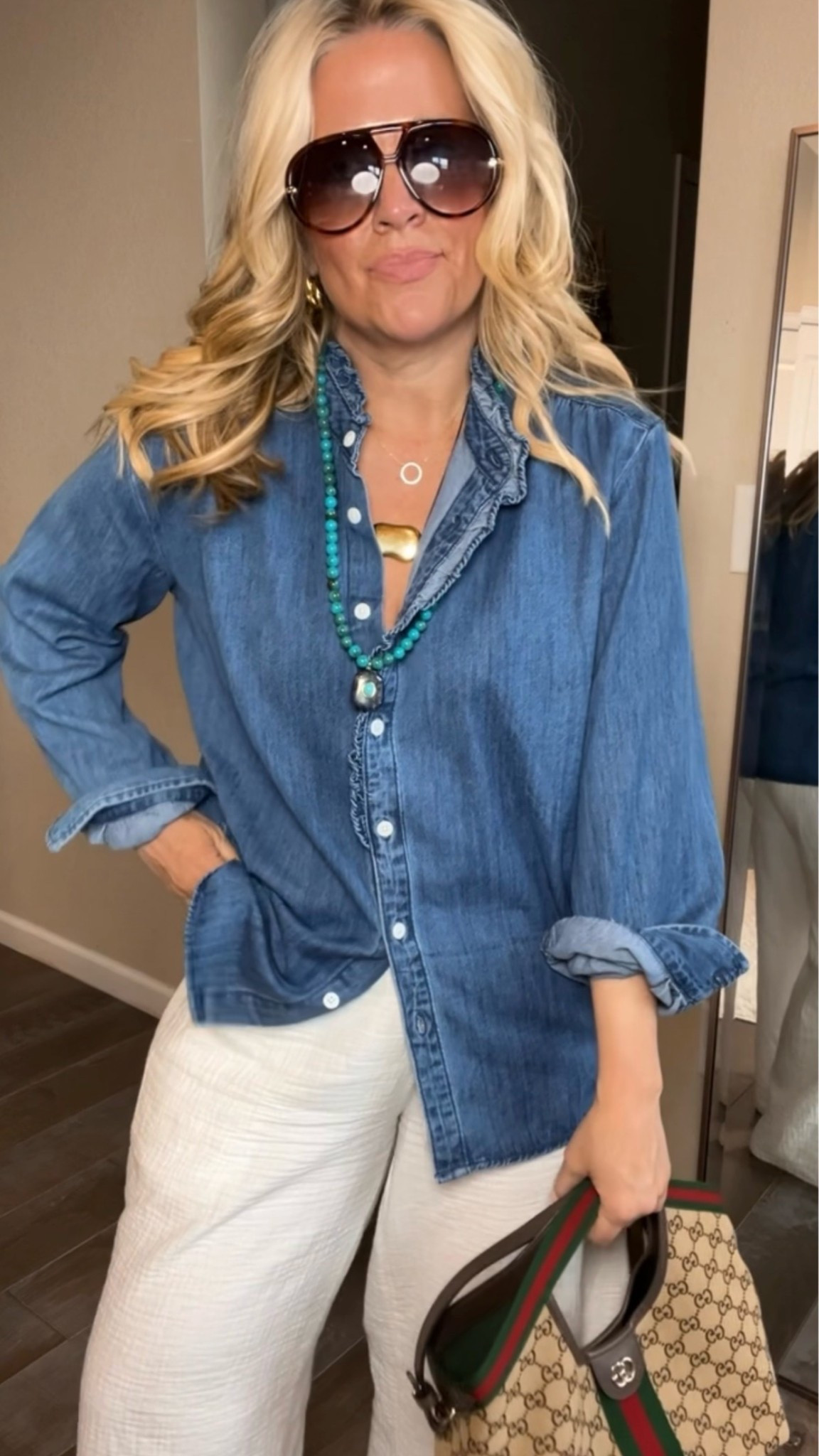 ✨Tap the bell, save and ❤️ start here over 40 fashion, midlife style, midsize fashion and luxury looks for less.  

I want to look current this fall… without spending a fortune, emphasizing my pooch, or ending up looking frumpy.

So I narrowed it down to the 5 Amazon pieces I think are actually worth buying right now. 👀

These aren’t random trends. Each one helps your outfit work harder:

🤎 The fringe cardigan — gives you that expensive designer look for around $40, creates shape, and helps skim the middle instead of adding bulk.

👜 The slouchy bag — instantly makes jeans and a basic top feel more current, polished, and intentional.

🍂 The funnel-neck jacket — lifts the eye, adds structure, and gives you that anti-pooch effect without shapewear.

👖 The ruffle-trim denim blouse — under $25, easy to wear now and later, and the neckline pulls attention upward so the focus isn’t your middle.

✨ The lift-the-eye accessories — also under $25 and proof that the smallest detail can keep an outfit from feeling flat or frumpy.

This is exactly how I’m shopping now:

Anti-pooch. Non-frumpy. Current without overspending.

That’s Outfit Physics™: LIFT • SKIM • BALANCE.

👑 Helping you look good, feel good.-Lindsey Denver   Check back daily for belly-friendly style, confidence, and Outfit Physics™.

#LTKOver40 #LTKMidsize #LTKPlusSize

Comment SHOP below to receive a DM with the link to this post on my LTK ⬇ https://liketk.it/6lJPo