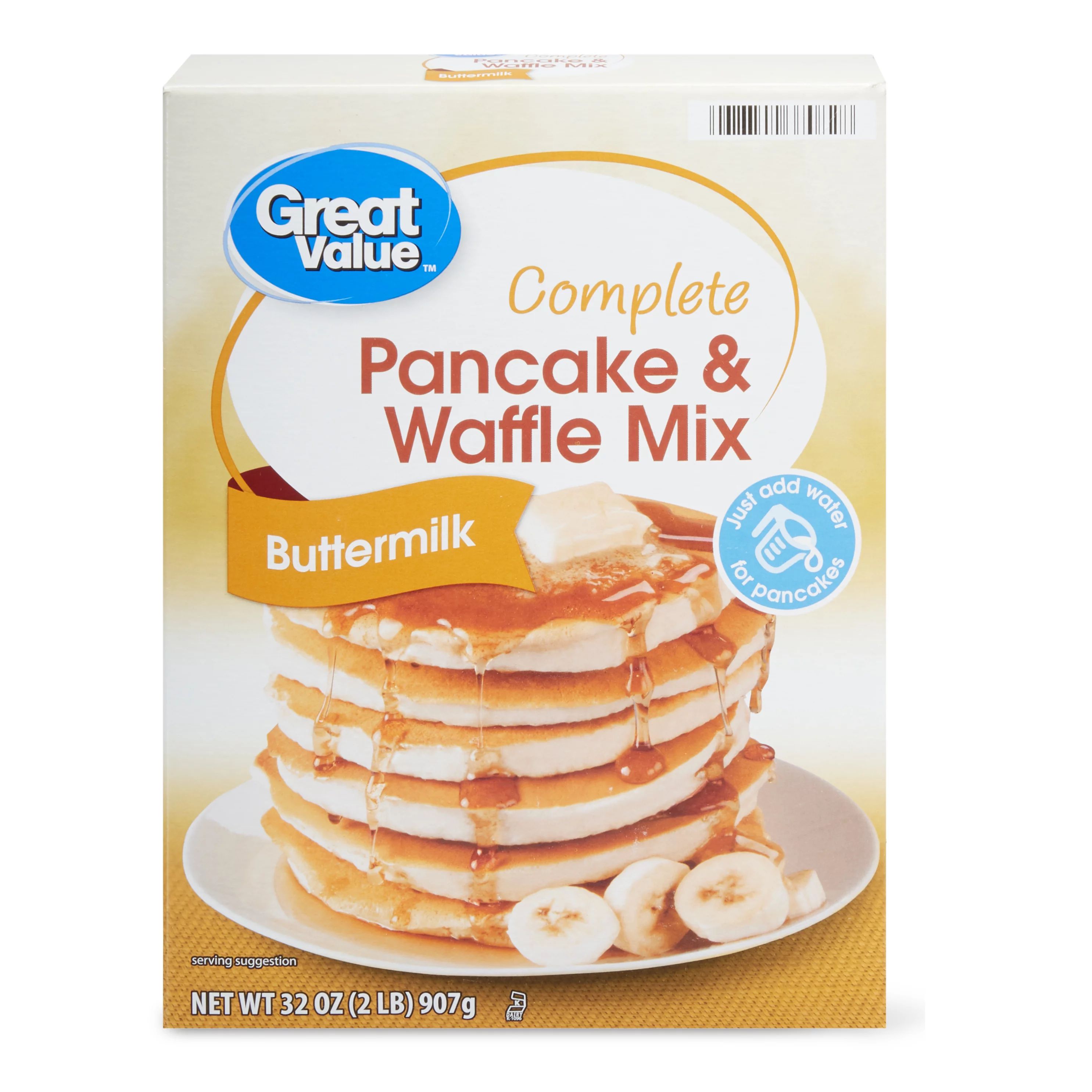 Great Value Complete Pancake & Waffle Mix, Buttermilk, 32 oz | Walmart (US)