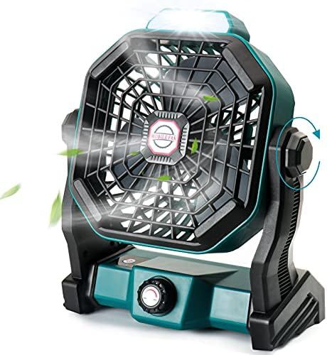 CONBOLA Portable Battery Operated Fan with LED Lantern, Height 10 Inches Outdoor Small Rechargeab... | Amazon (US)