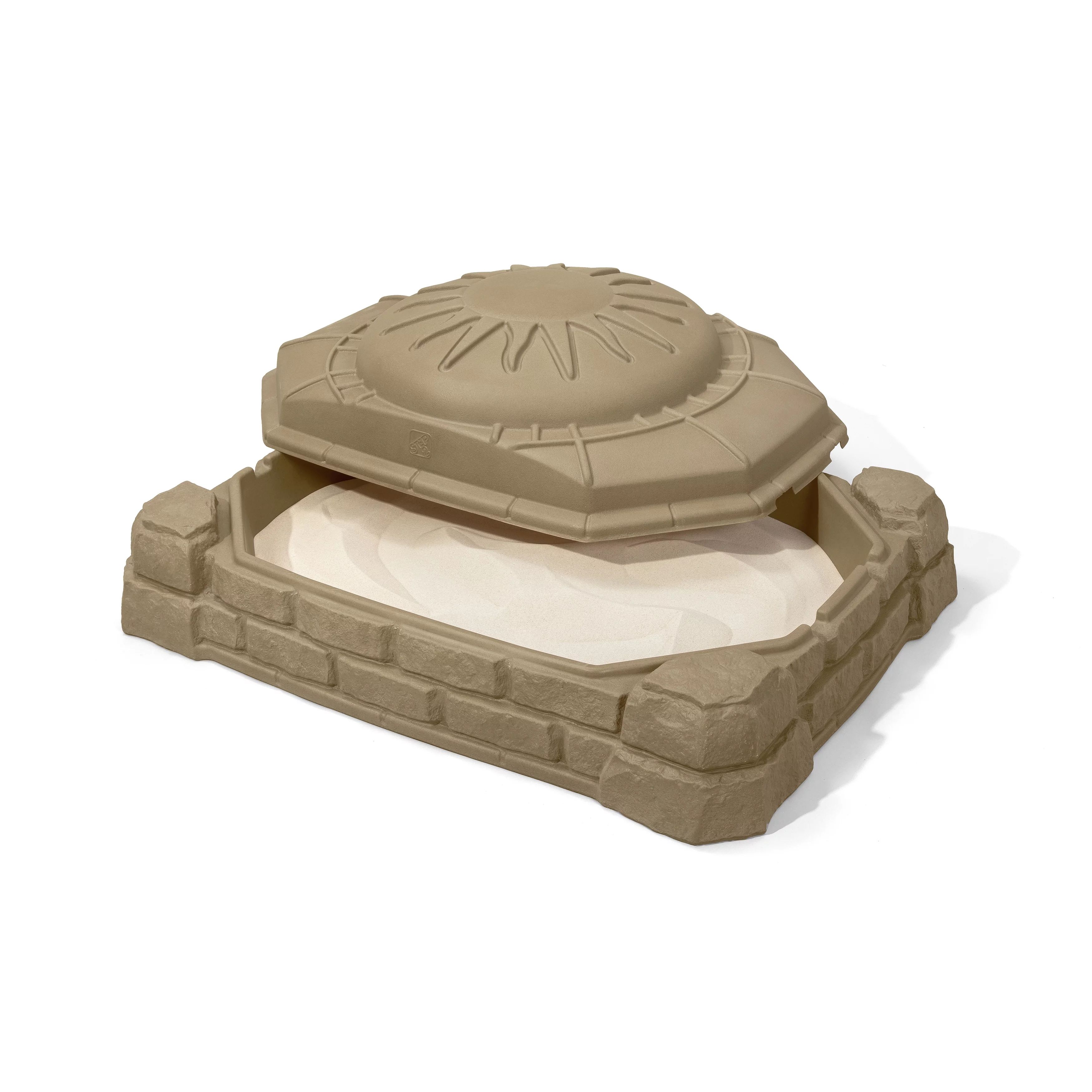 Step2 Naturally Playful Sandstone Beige Plastic Sandbox Toy with Cover for Kids - Walmart.com | Walmart (US)