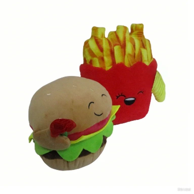 Medium Burger and Fries Plush, Multicolor, 9", Valentine's Day by Way To Celebrate | Walmart (US)