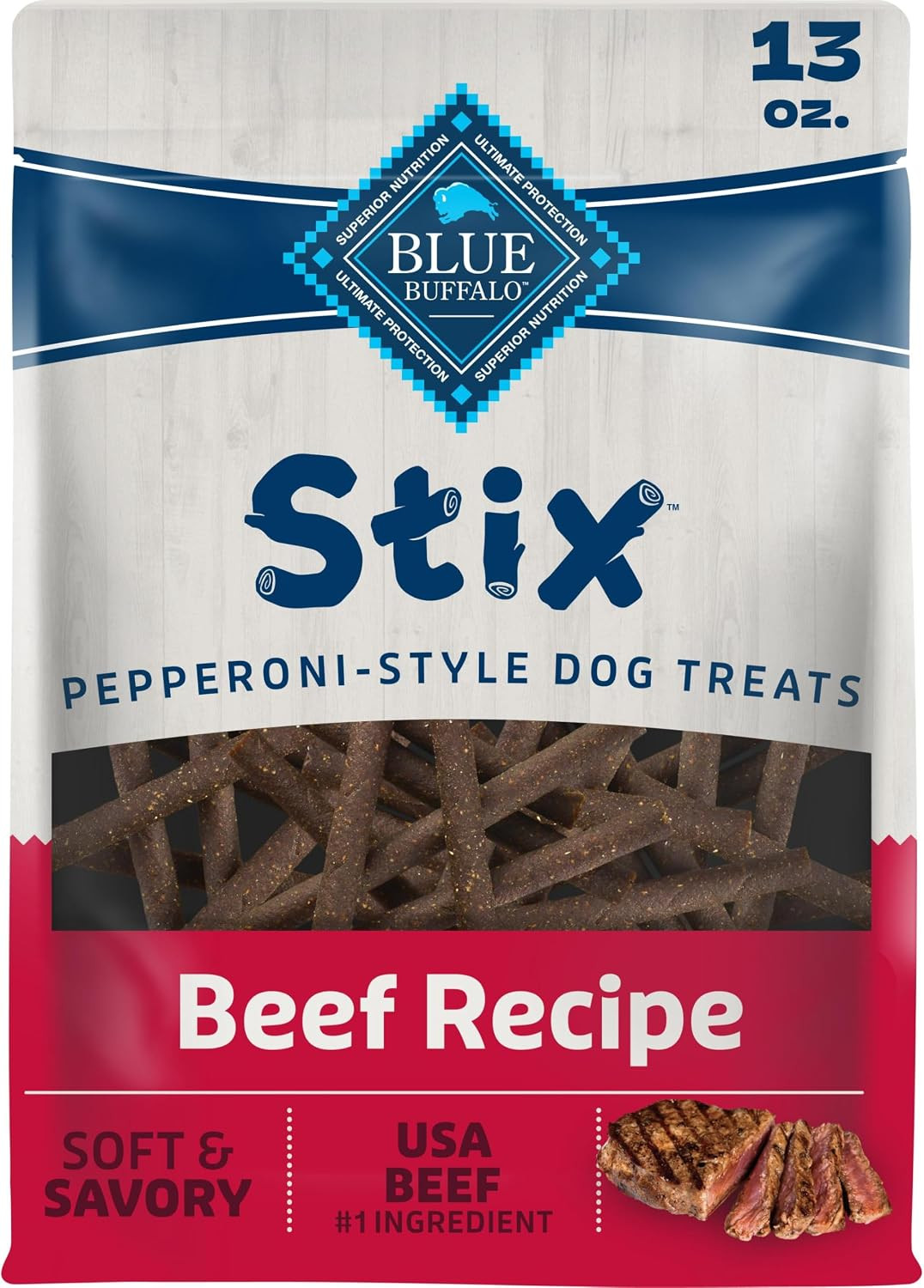 Blue Buffalo Beef Stix Pepperoni-Style Dog Treats, Soft & Meaty Dog Snacks Made in the USA with R... | Amazon (US)