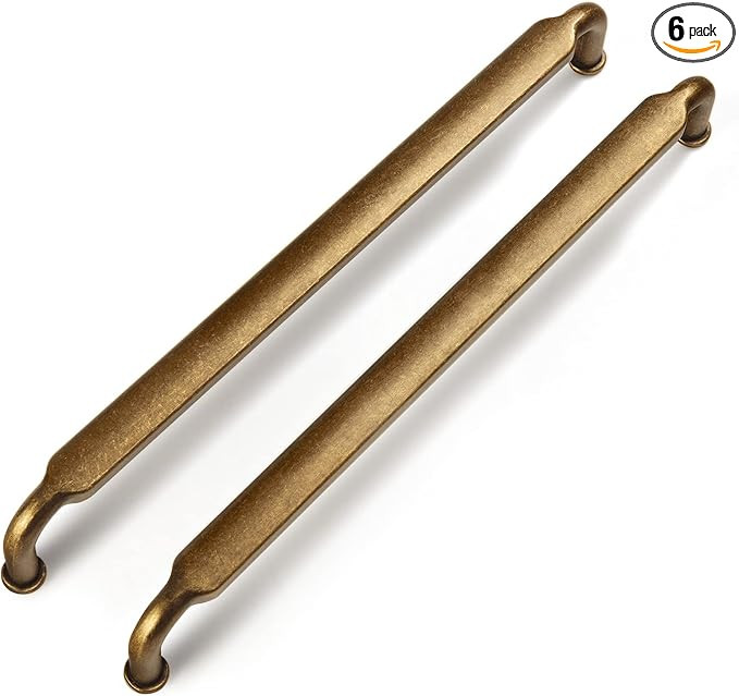 Goo-Ki 6 Pack 7-1/2 Inch （192mm） Hole Center Cabinet Pulls Antique Brass Zinc Alloy Kitchen D... | Amazon (US)