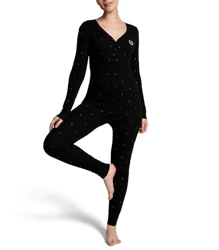 Victoria's Secret PINK Thermal Onesie Pajama Set, Sleepwear for Women, Pure Black (XXL) | Amazon (US)