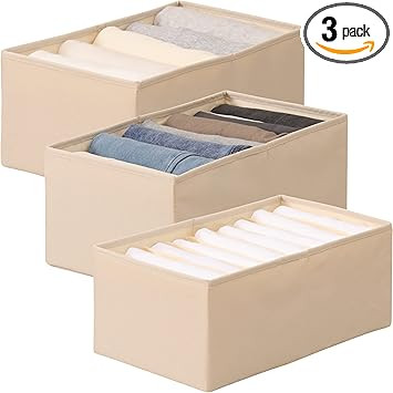 tianzong 3-Piece Set Wardrobe Clothes Organizer, Extra-Large Clothes Organizer for Jeans and Fold... | Amazon (US)