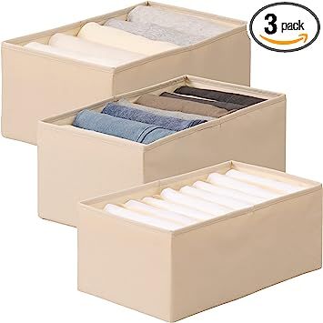 tianzong 3-Piece Set Wardrobe Clothes Organizer, Extra-Large Clothes Organizer for Jeans and Fold... | Amazon (US)