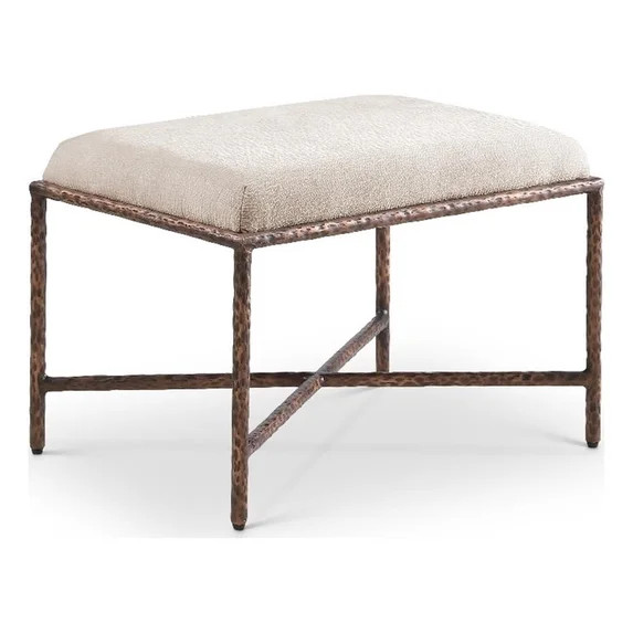 Meridian Furniture Valley Beige Chenille Fabric Bench | Walmart (US)