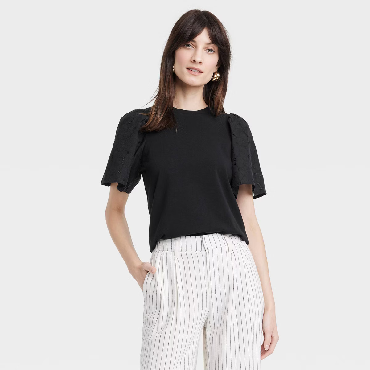 Women's KTW Puff Elbow Sleeve T-Shirt - A New Day™ | Target