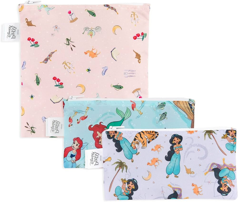 Bumkins Disney Reusable Sandwich and Snack Bags, for Kids School Lunch and for Adults Portion, Wa... | Amazon (US)