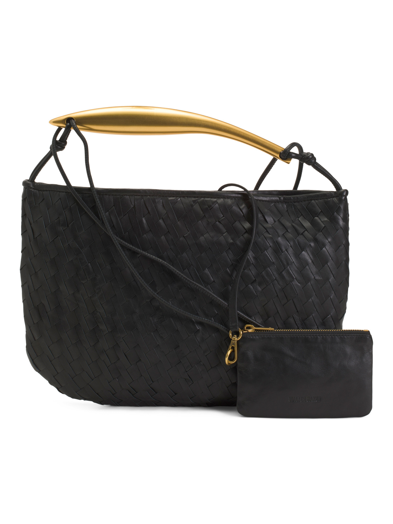 Leather Hazel Hand Woven Hobo With Shoulder Strap And Wristlet | TJ Maxx