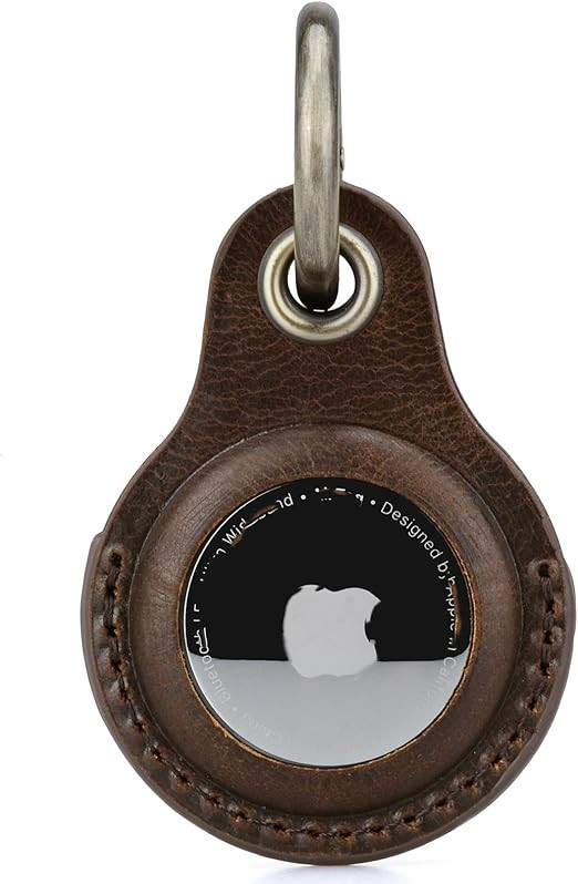 for AirTag Holder, Genuine Leather Compatible with Apple Airtag Keychain, Anti-Loss Tracker Case ... | Amazon (US)