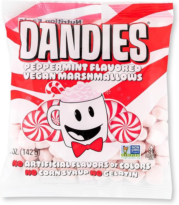 Dandies Peppermint Vegan Marshmallows, No Artificial Flavorings, Food Dyes, Corn Syrup, or Gelati... | Amazon (US)
